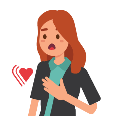 symptom icons chest pain fast heartbeat